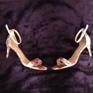 Multi colored kitten heel sandals